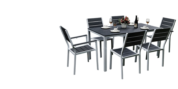 Gartenset «Cancun», weiss/ grau