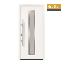 Haustür EcoStar ISOPRO IP 700S 110x210 cm Links RAL 9016 verkehrsweiß inkl. Beschlag-Set,Edelstahl Stangengriff,Sicherheitsprofilzylinder mit 5 Schlüsseln