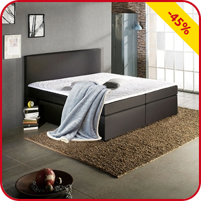 Boxspring-Bett «Trendy 2», feste Matratze, 160 x 200 cm, schwarz