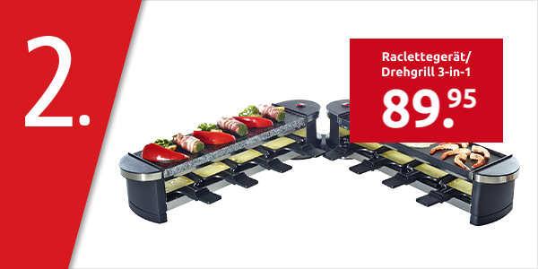 Raclettegerät/Drehgrill 3-in-1
