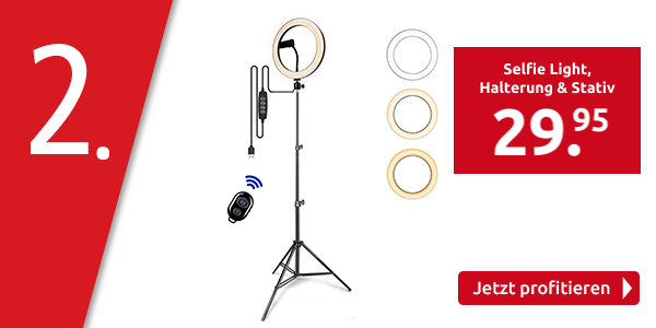Selfie Light, Halterung & Stativ