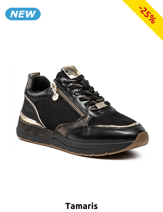 Tamaris Sneakers, goldfarbene Details, schwarz