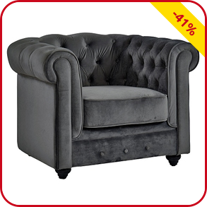 Sessel «Chesterfield», grau