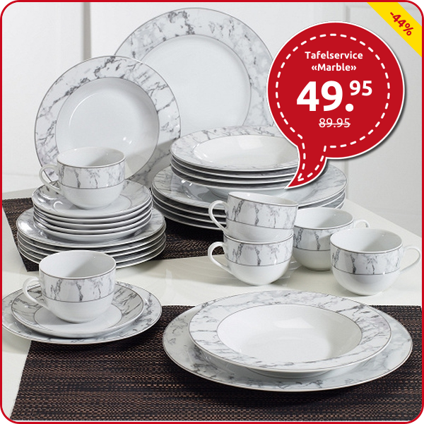 Tafelservice «Marble» für 6 Personen