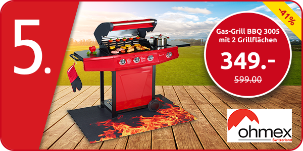 Gas-Grill BBQ 3005 von Ohmex mit 2 Grillflächen