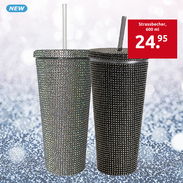 Strassbecher, 600 ml, silberfarben