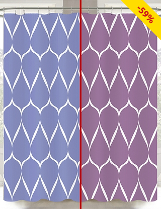 Duschvorhang «Avallon», 180 x 180 cm, bleu