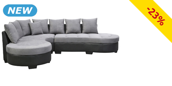 Sofa «Ani», grau/schwarz