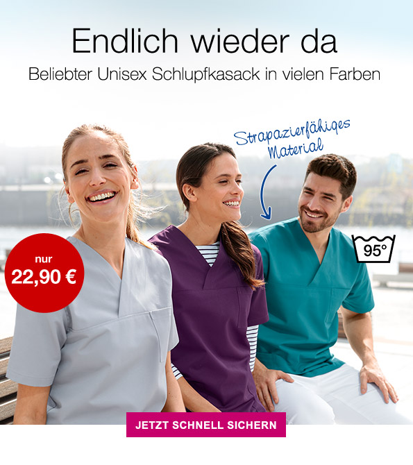 Endlich wieder da - Beliebter Unisex Schlupfkasack in vielen Farben