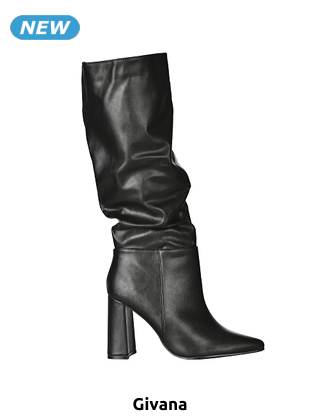 GIVANA Damenstiefel mit eckigem Absatz, schwarz