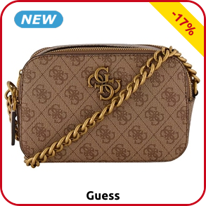 Guess Crossbody Bag «Noelle» mit Metallkette, braun