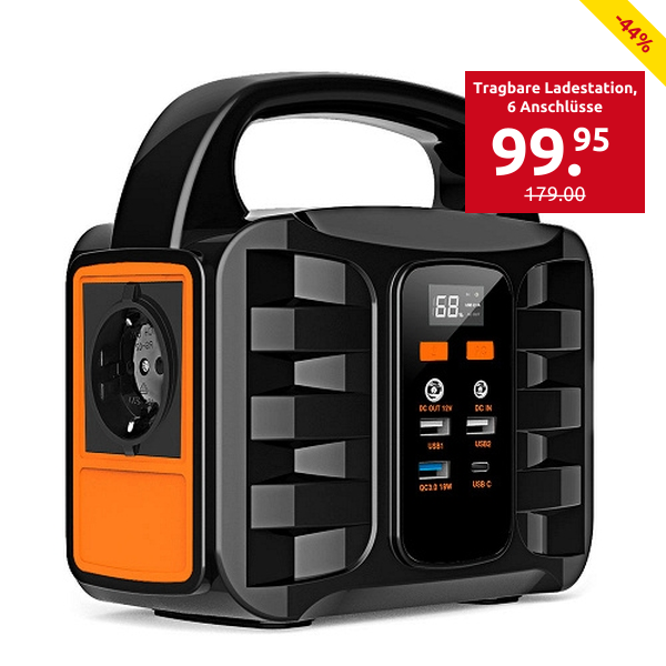 Tragbare Ladestation, 6 Anschlüsse, 3 Lichteinstellungen