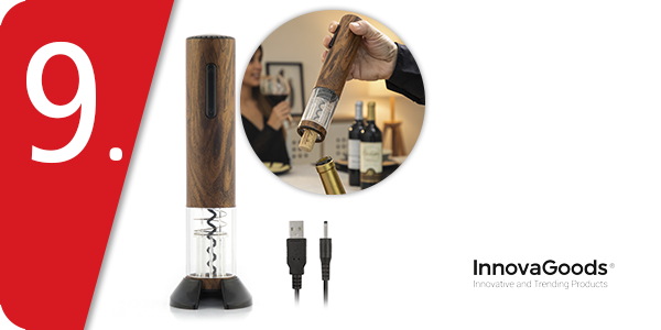 InnovaGoods Elektrischer Korkenzieher, mit Flaschenzähler