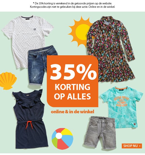 35% korting op alles - online en in de winkel