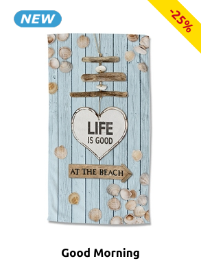 Good Morning Strandtuch «Beach», 100 x 180 cm