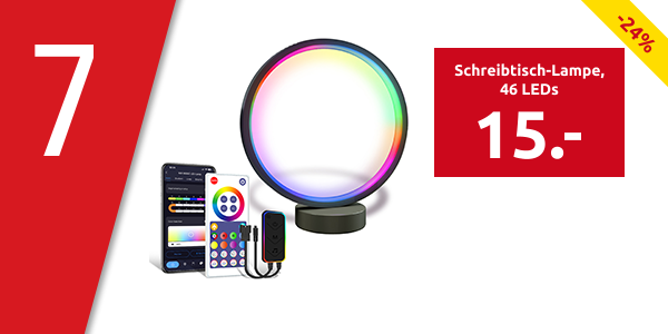 Schreibtisch-Lampe, 46 LEDs, mit Fernbedienung und App