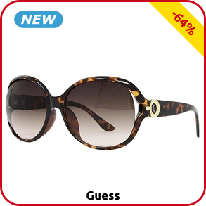 Guess Damensonnenbrille mit rundem Logo, braun
