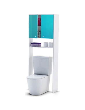 WC-Möbel mit High-Gloss-Finish, blau