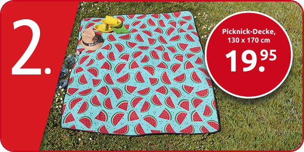 Picknick-Decke, Wassermelonen, 130 x 170 cm