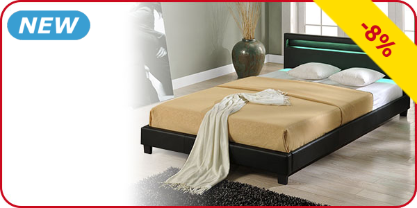 Bett LED «Sonny», schwarz