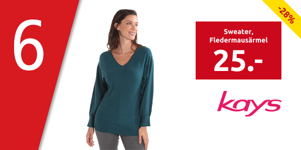 Sweater, Fledermausärmel, petrolblau