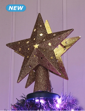 Tannenbaumspitze «Stern», 2-in-1, mit statischem LED-Projektor