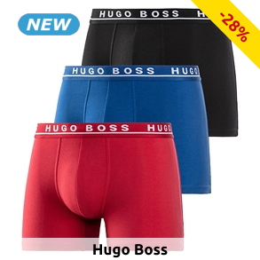 HUGO BOSS Boxer, 3er-Pack, schwarz/blau/rot