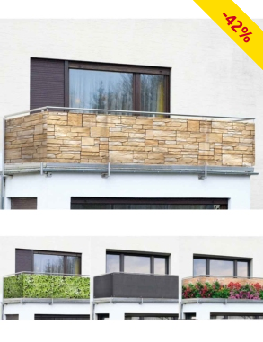 Balkonsichtschutz, bedruckt «Mauer»
