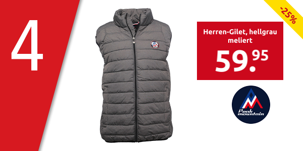 Peak Mountain Herren-Gilet, hellgrau meliert