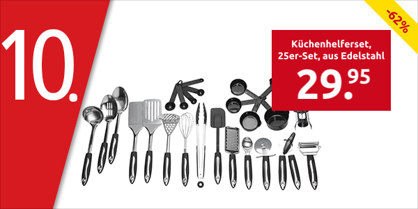 Küchenhelferset, 25er-Set, aus Edelstahl
