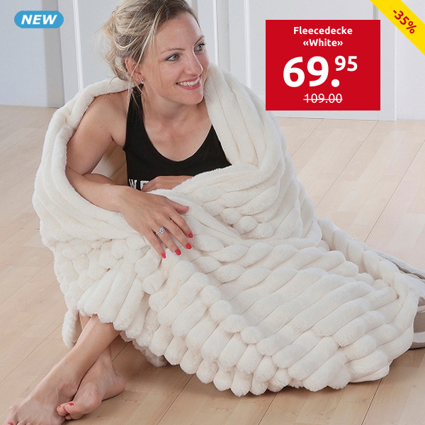 Fleecedecke «White», 150 x 200 cm