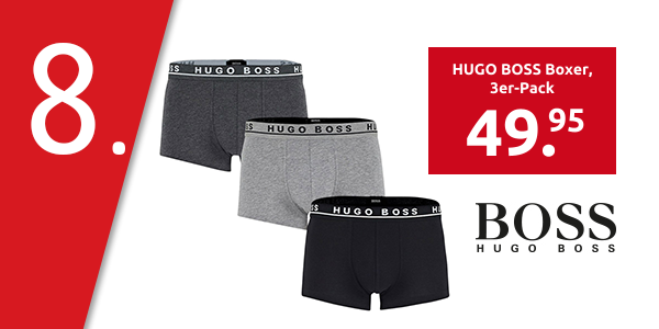 HUGO BOSS Boxer, 3er-Pack, schwarz/dunkelgrau/hellgrau