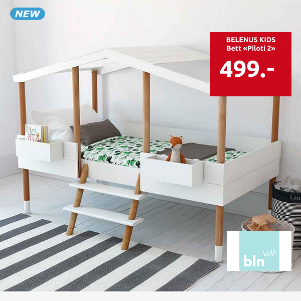 BELENUS KIDS Bett «Piloti 2», 90 x 200 cm, weiss