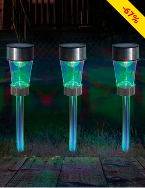 Solarlampen LED Rotation, 3 Stück