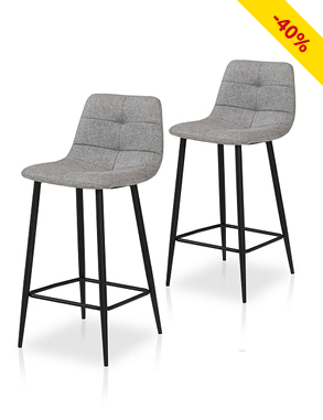 Barhocker «Barry», 2 Stück, grau