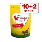 10 + 2 gratis! Feringa Maaltijdzakjes Kattenvoer 12 x 85 g