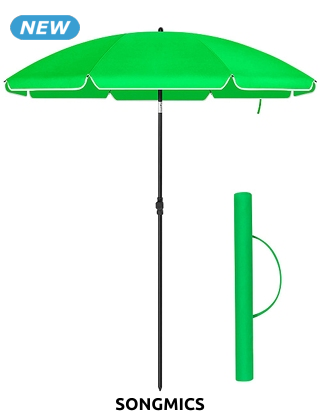 SONGMICS Sonnenschirm, leicht, Ø 200 x 230 cm, grün
