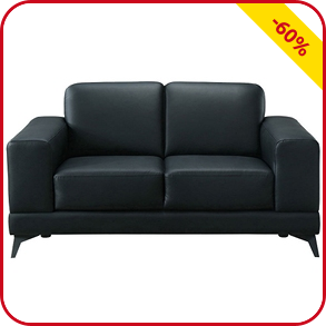 Sofa 2-Sitzer «Tiena», B 153 cm, schwarz
