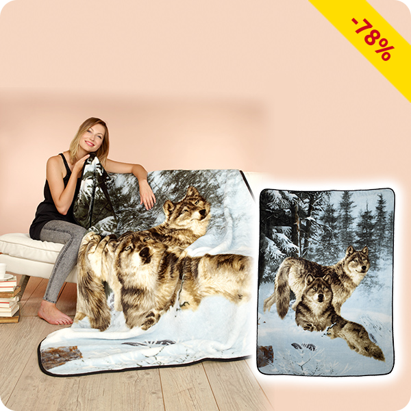 Fleecedecke Wolf