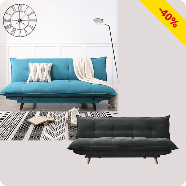 Dauerschlafsofa «Kiss», Stoffbezug anthrazit