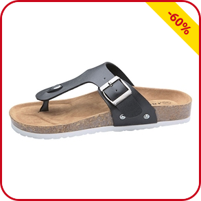 Sandale mit Zehenriemen, schwarz