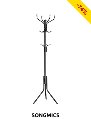 SONGMICS Kleiderständer «Zack», L 44 x B 44 x H 182 cm, schwarzes Metal