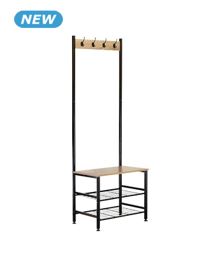 Kleiderständer «Indus», B 60 x H 175 x T 40 cm, Dekor eiche/schwarz