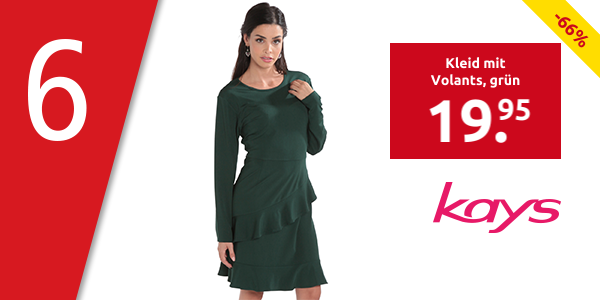 Kleid mit Volants, grün