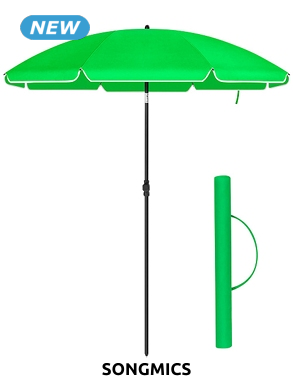 SONGMICS Sonnenschirm, leicht, Ø 200 x 230 cm, grün