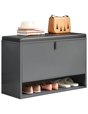 Schuhbank, B 60 x H 50 x T 24 cm, grau