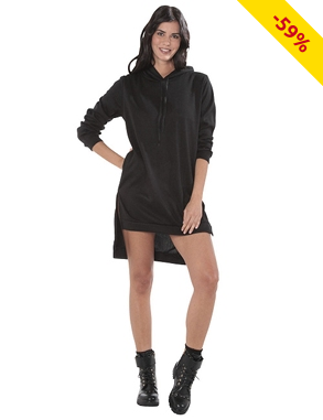 Kapuzenkleid, schwarz