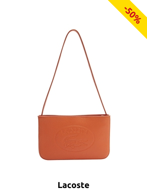 Lacoste Handtasche aus Leder «Croco Crew», orange