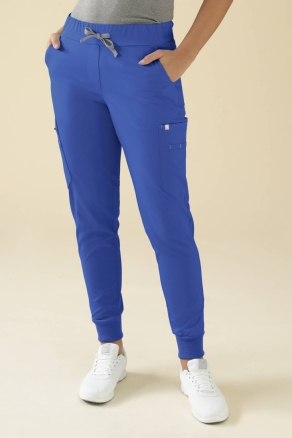 KAERE Hose Damen - Saumbündchen mit Beintaschen blau