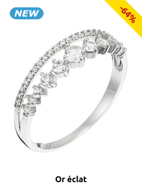 OR ÉCLAT Ring «Ma reine», Zirkonia/Weissgold